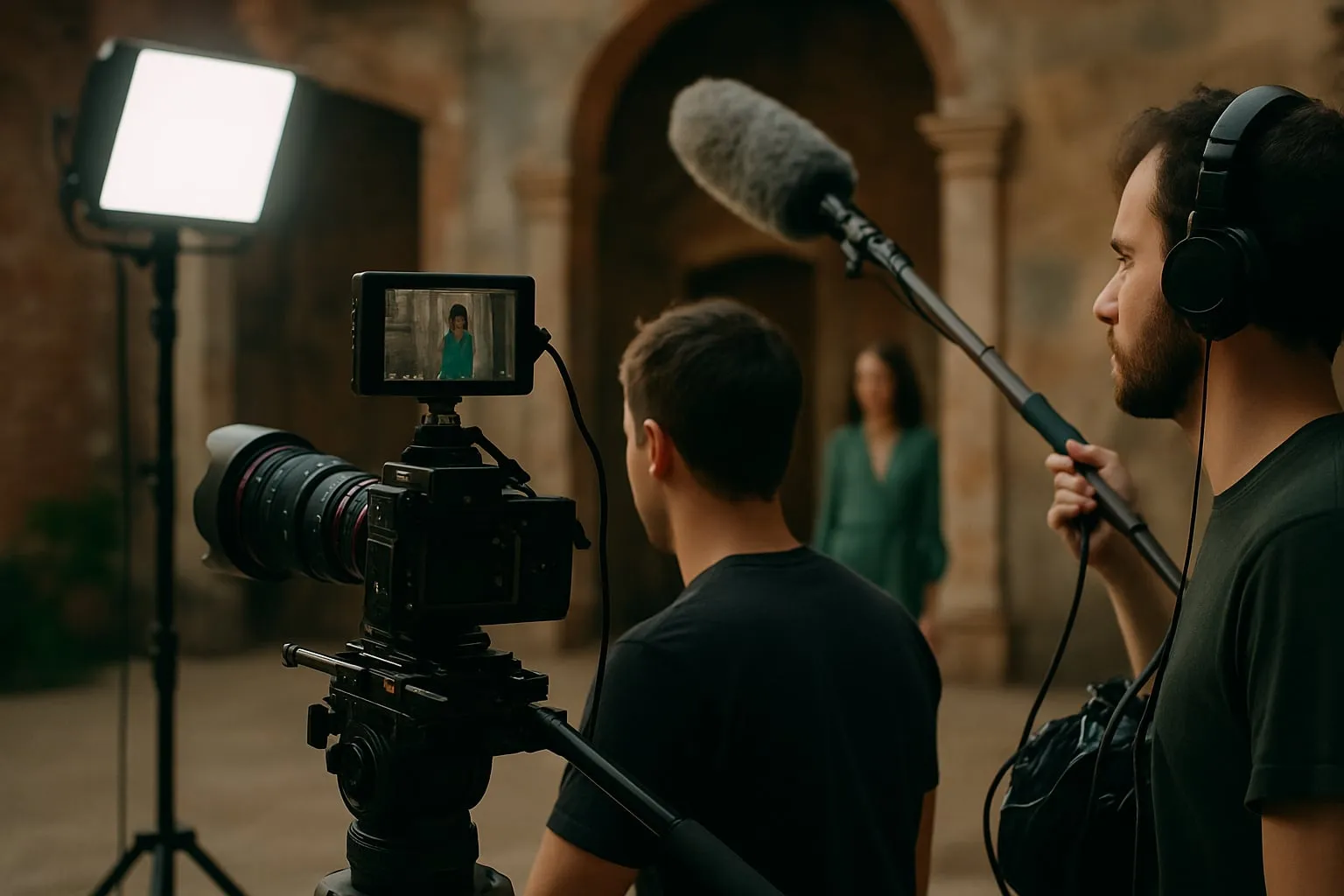 Áudio para filmagem de moda sustentável em espaços culturais